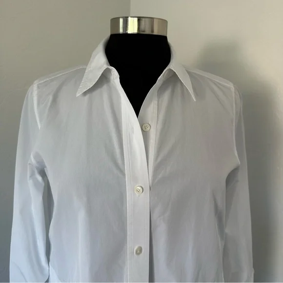 Lafayette 148 New York Wilkes Italian Sculpted Button Up Tunic Shirt Sz S - Picture 4 of 16